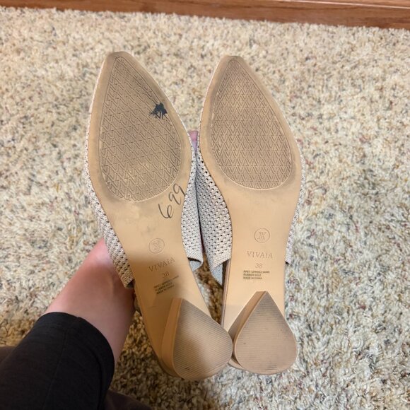 Vivaia Leah 2.0 Pointed-Toe Slingback Sandals Heels Almond - Picture 12 of 14